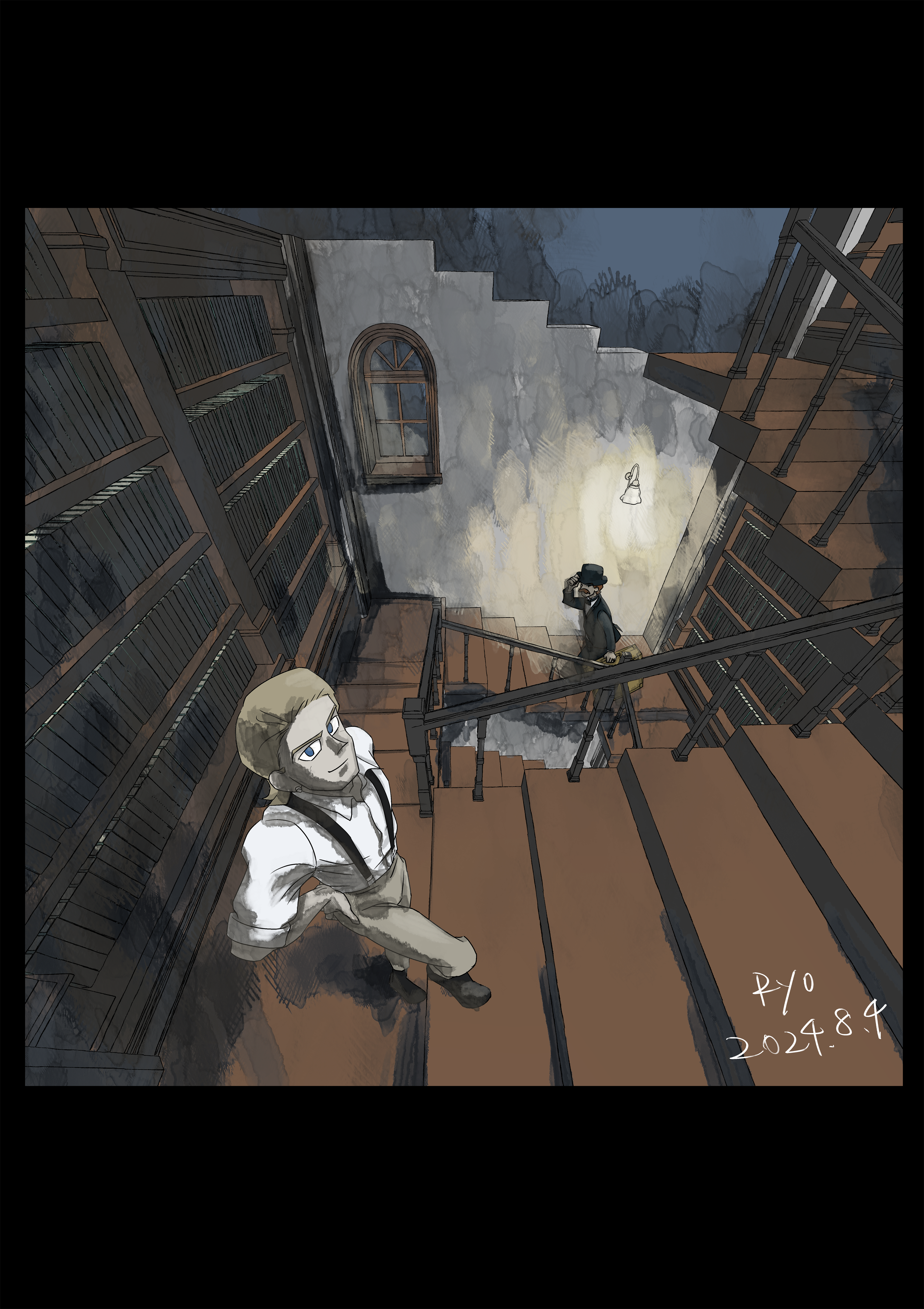 記憶塔の螺旋階段0