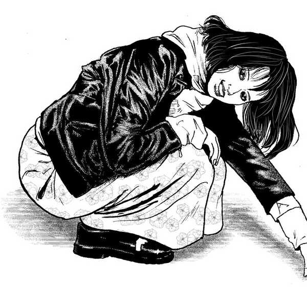 革ジャンの女の子