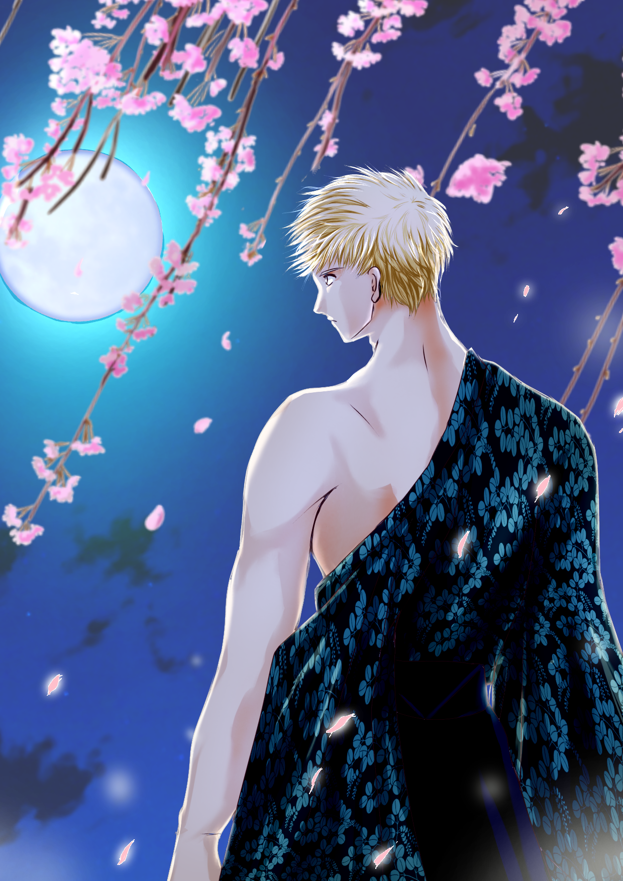 夜の桜と金の髪0