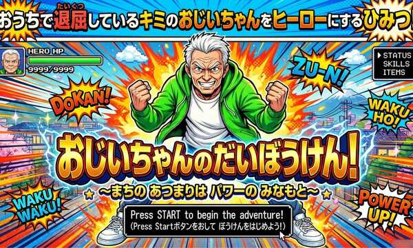 お家で退屈している君のおじいちゃんをヒーローにする秘密！